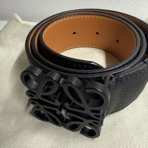 Loewe black grained anagram belt